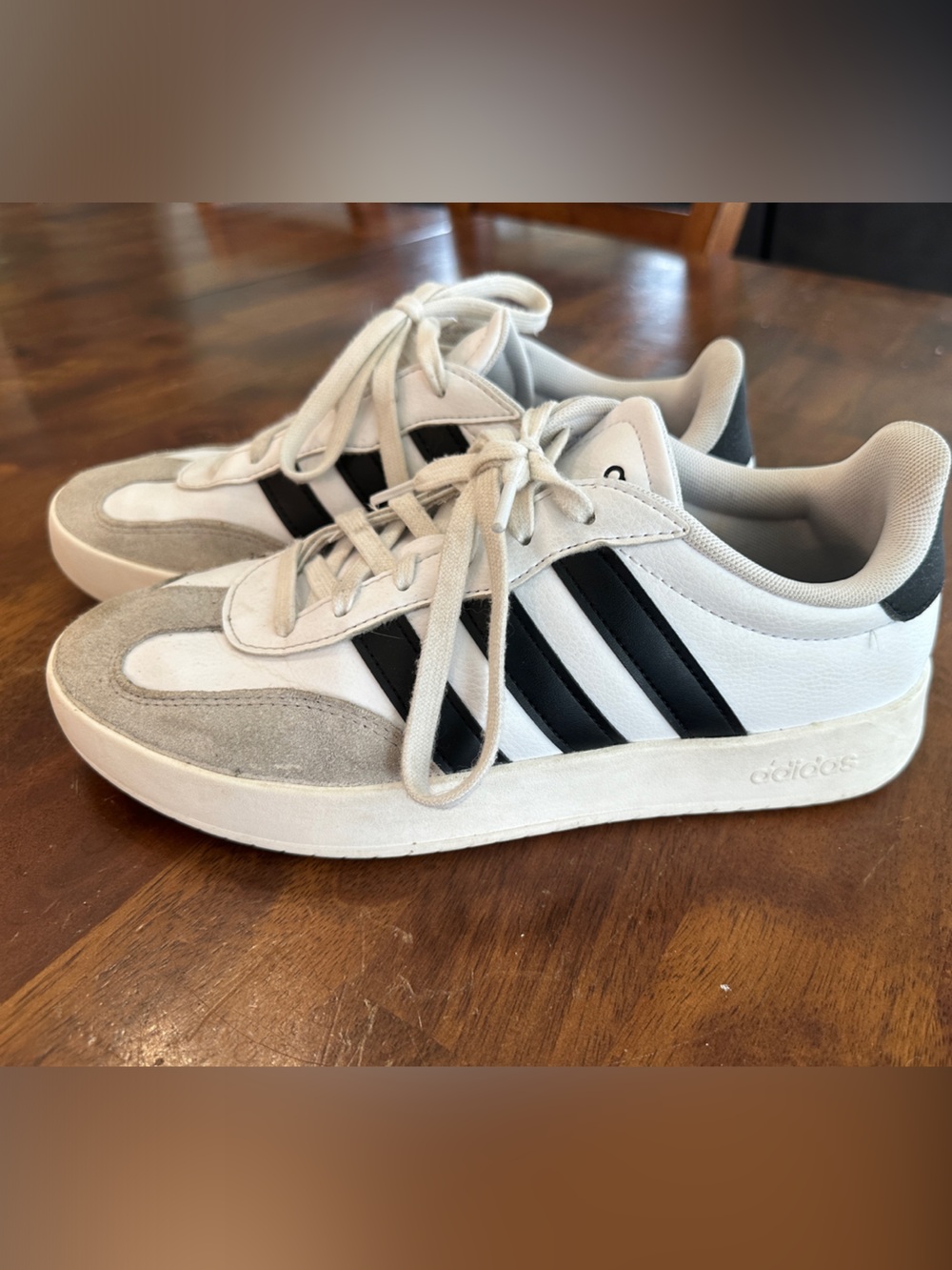 adidas White and Black Classic Low-Top Sneakers